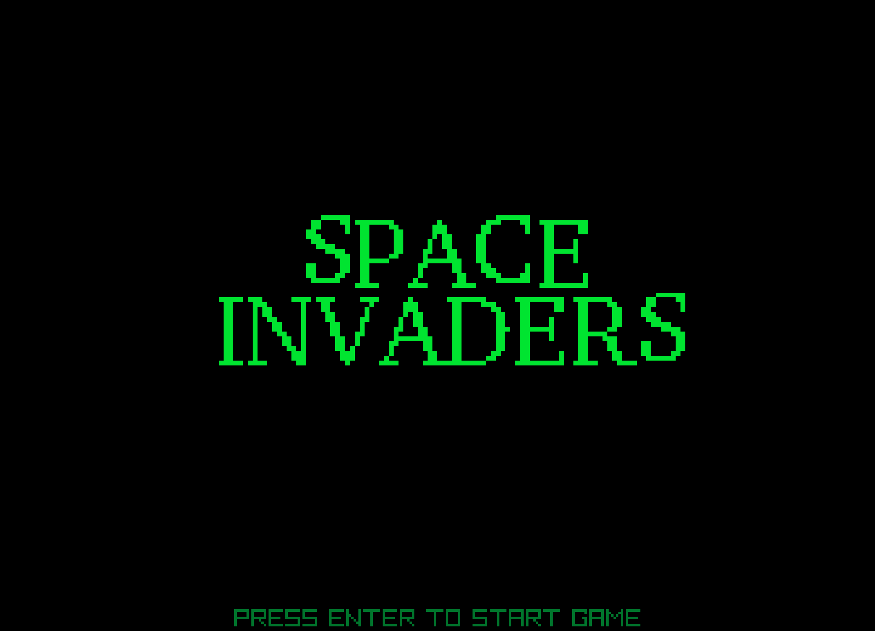 Space Invaders Start Game Screen